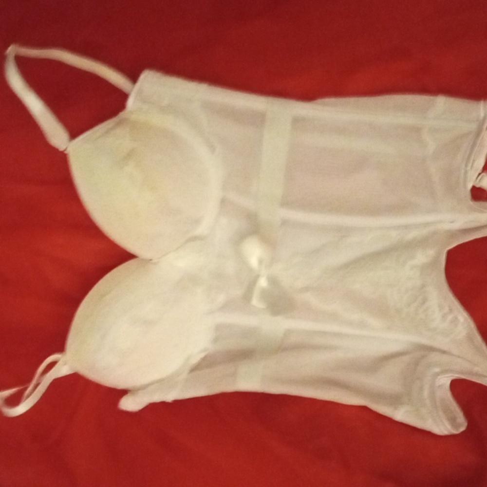 Beautiful White Corset Chemise Set